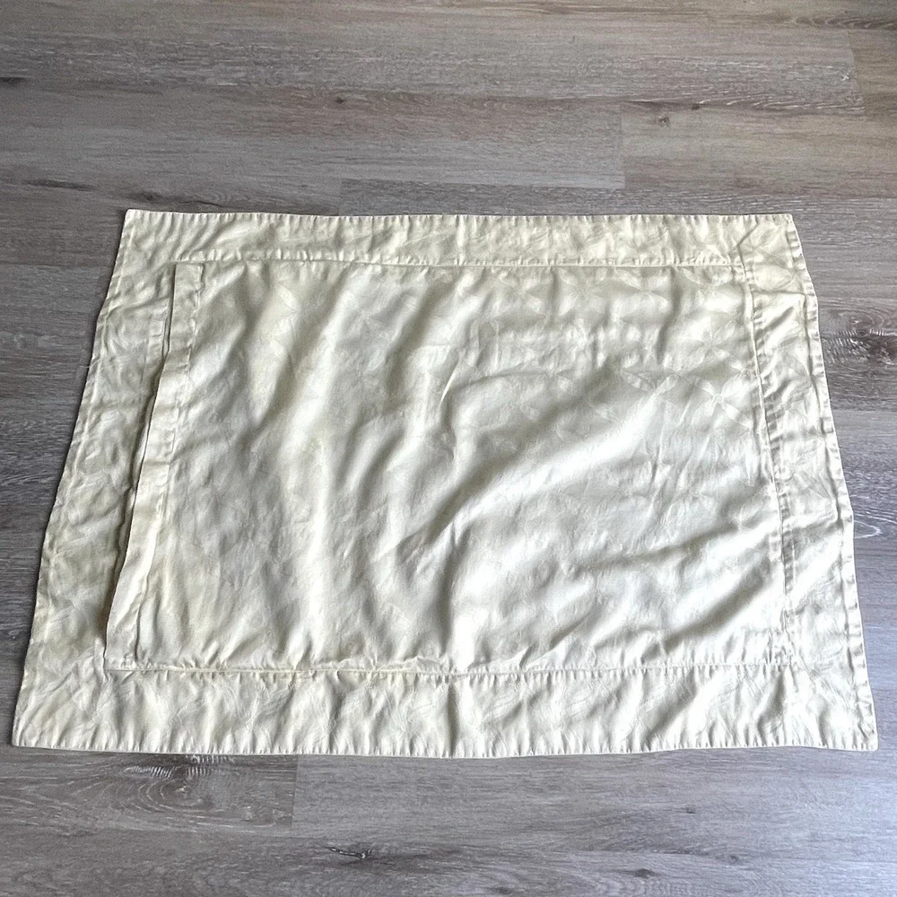 Frette Italy Pillow Shams Lot Of 4 Jacquard Embroidered Yellow White Luxury